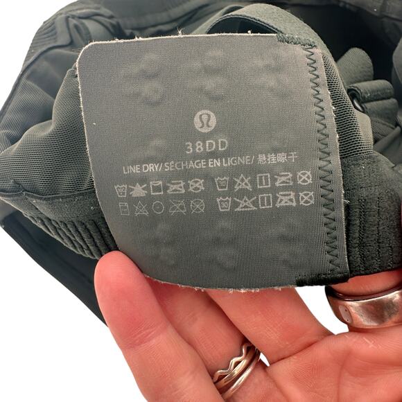 Lululemon Dark Green Halter Strappy Energy High Impact Sports Bra Size 38DD - Picture 6 of 6